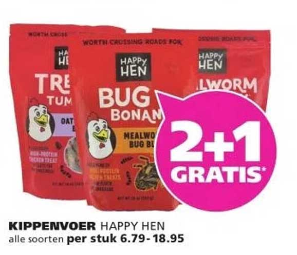KIPPENVOER HAPPY HEN alle soorten per stuk 6.79-18.95