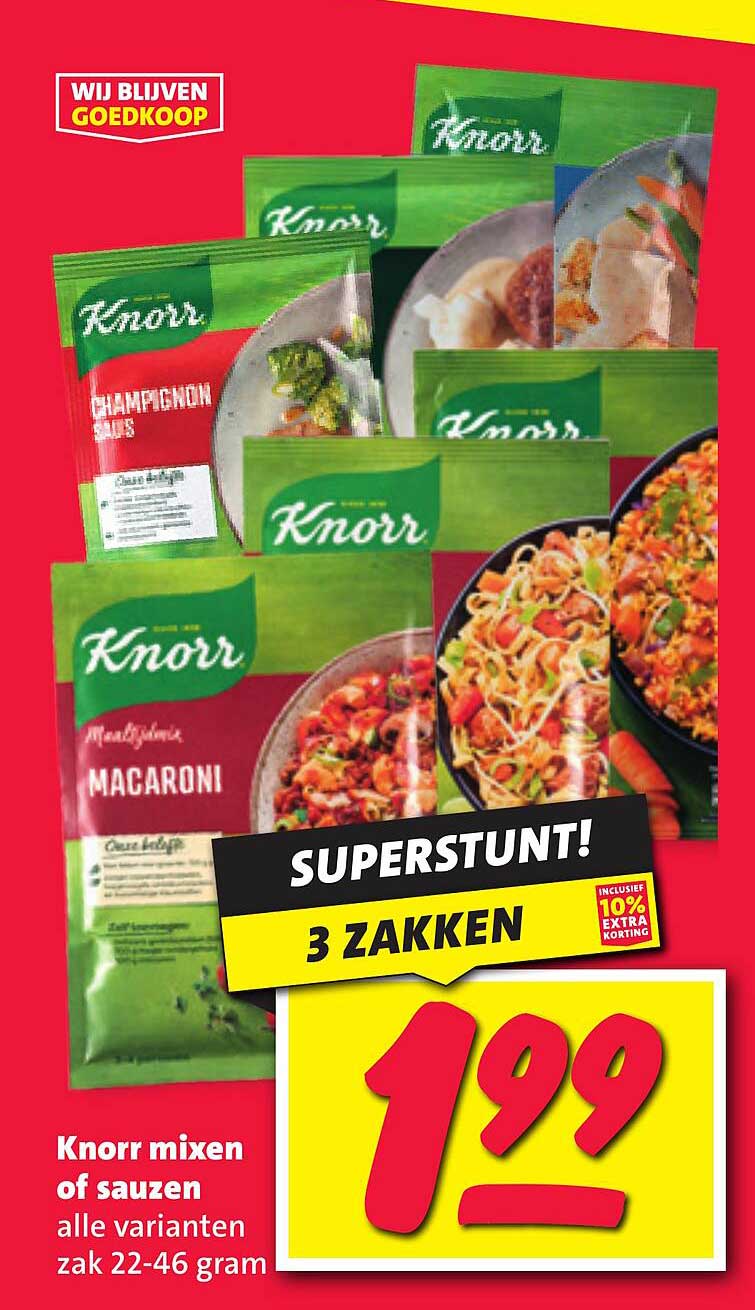 Knorr mixen of sauzen alle varianten zak 22-46 gram