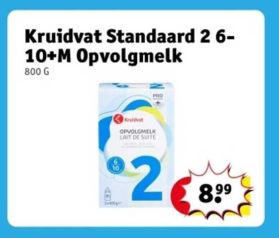 Kruidvat Standaard 2 6-10+M Opvolgmelk 800 G