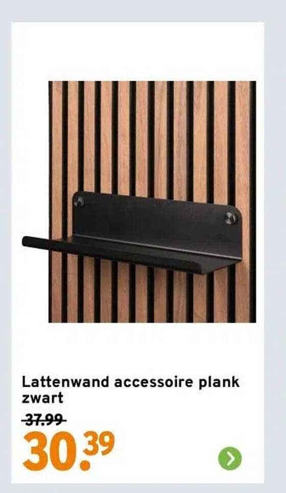Lattenwand accessoire plank zwart