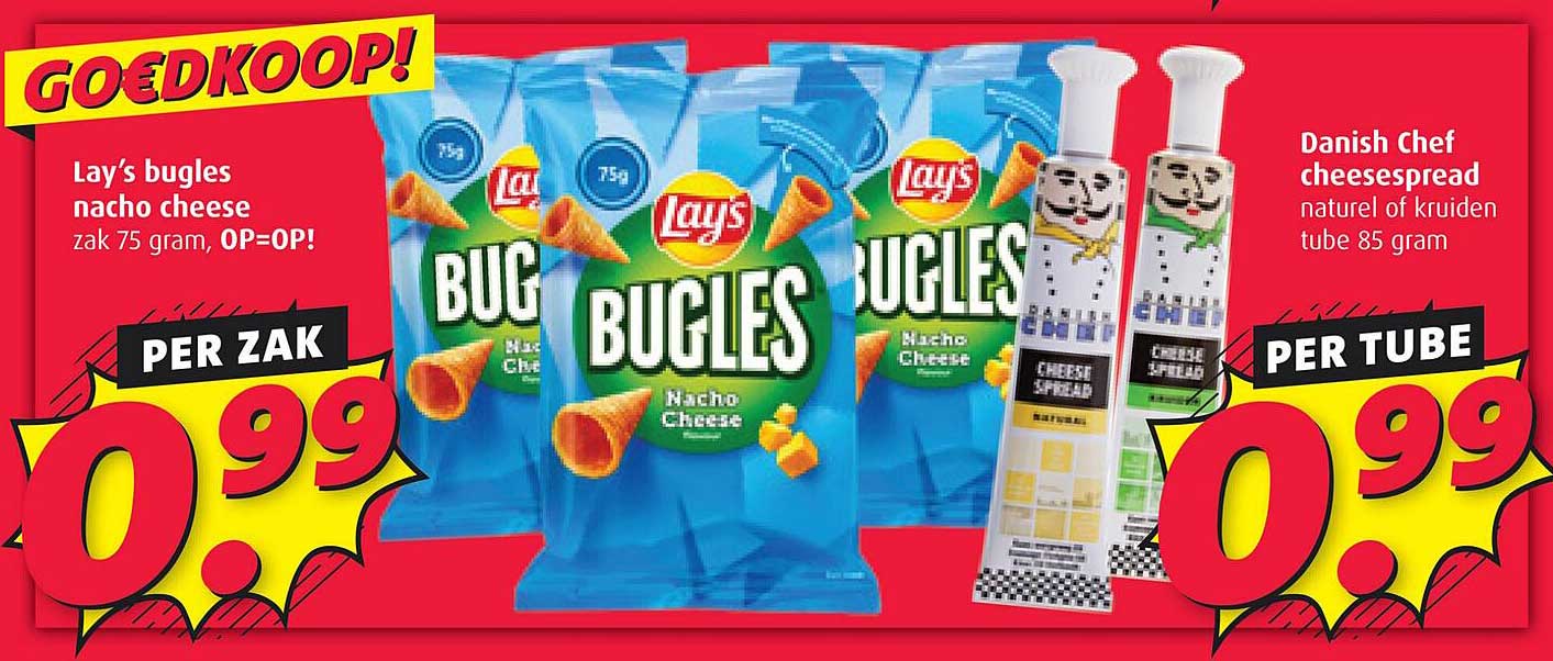 Lay's bugles nacho cheese zak 75 gram, OP=OP!