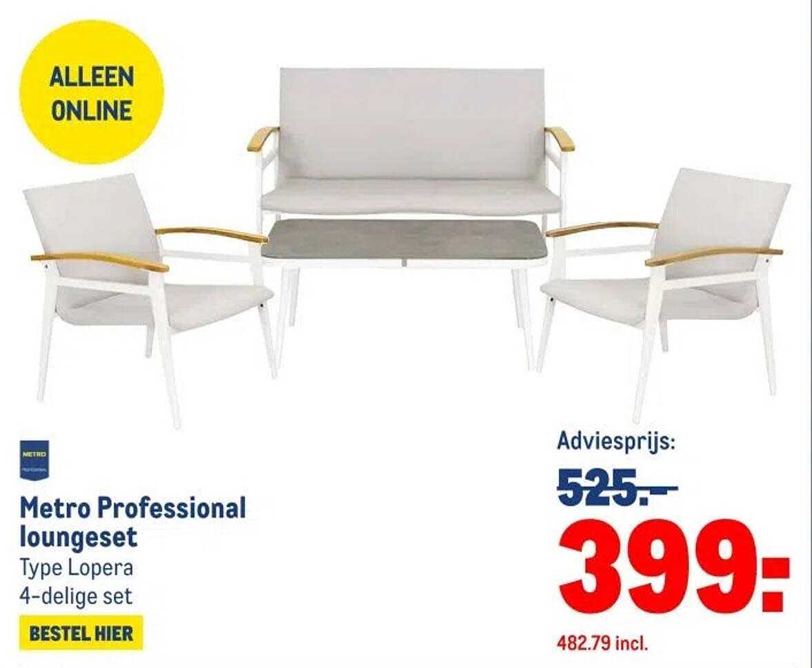 Metro Professional loungeset Type Lopera 4-delige set