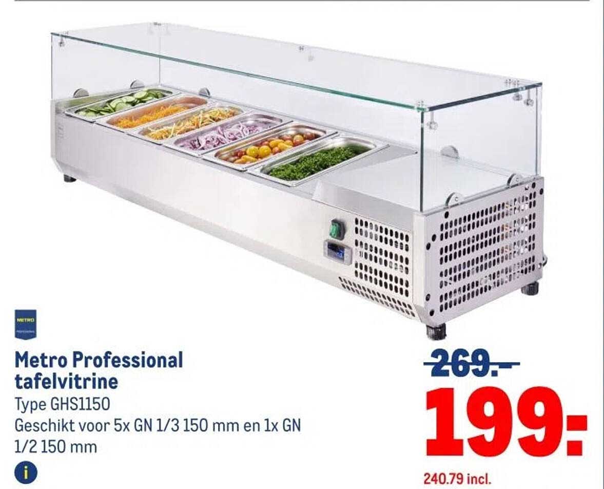 Metro Professional tafelvitrine Type GHS1150