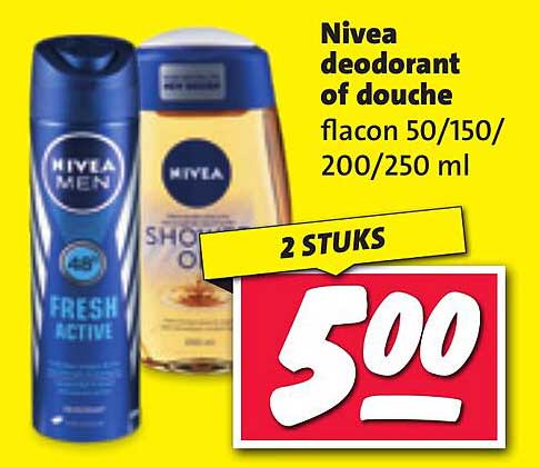Nivea deodorant of douche flacon 50/150/200/250 ml