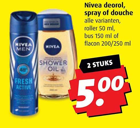 Nivea deorol, spray of douche