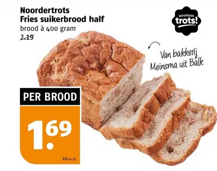 Noordertrots Fries suikerbrood half