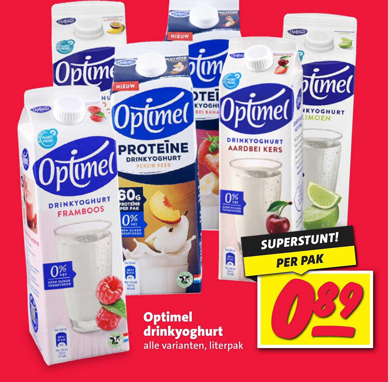 Optimen drinkyoghurt alle varianten, literpak