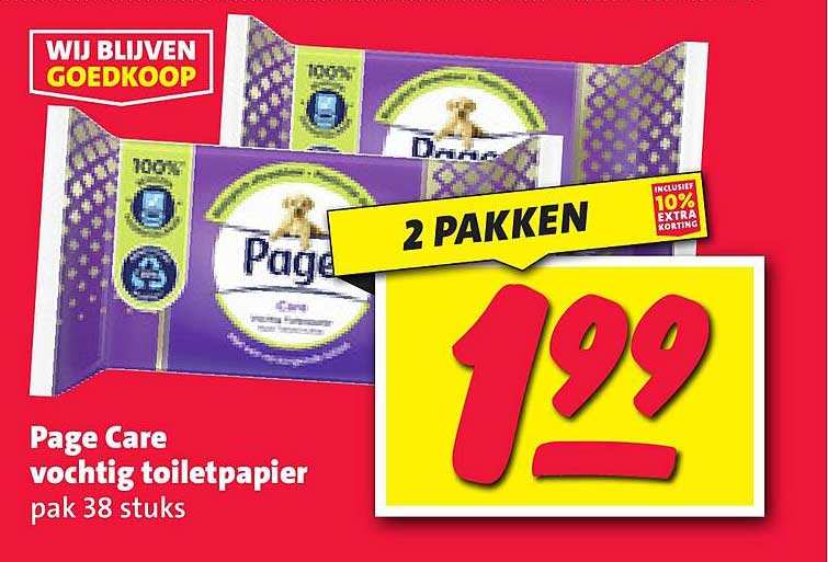 Page Care vochtig toiletpapier pak 38 stuks