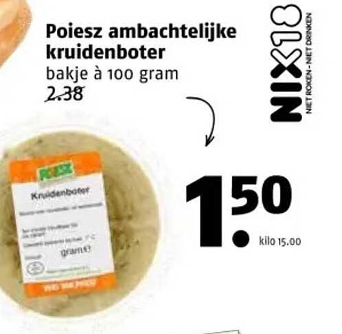Poiesz ambachtelijke kruidenboter bakje à 100 gram