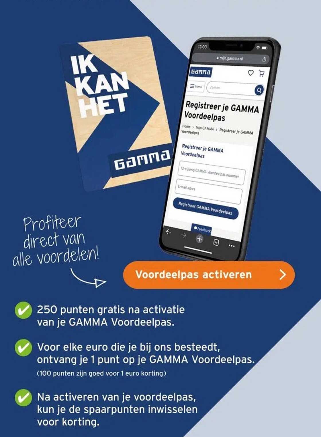 Registreer je GAMMA Voordeelpas