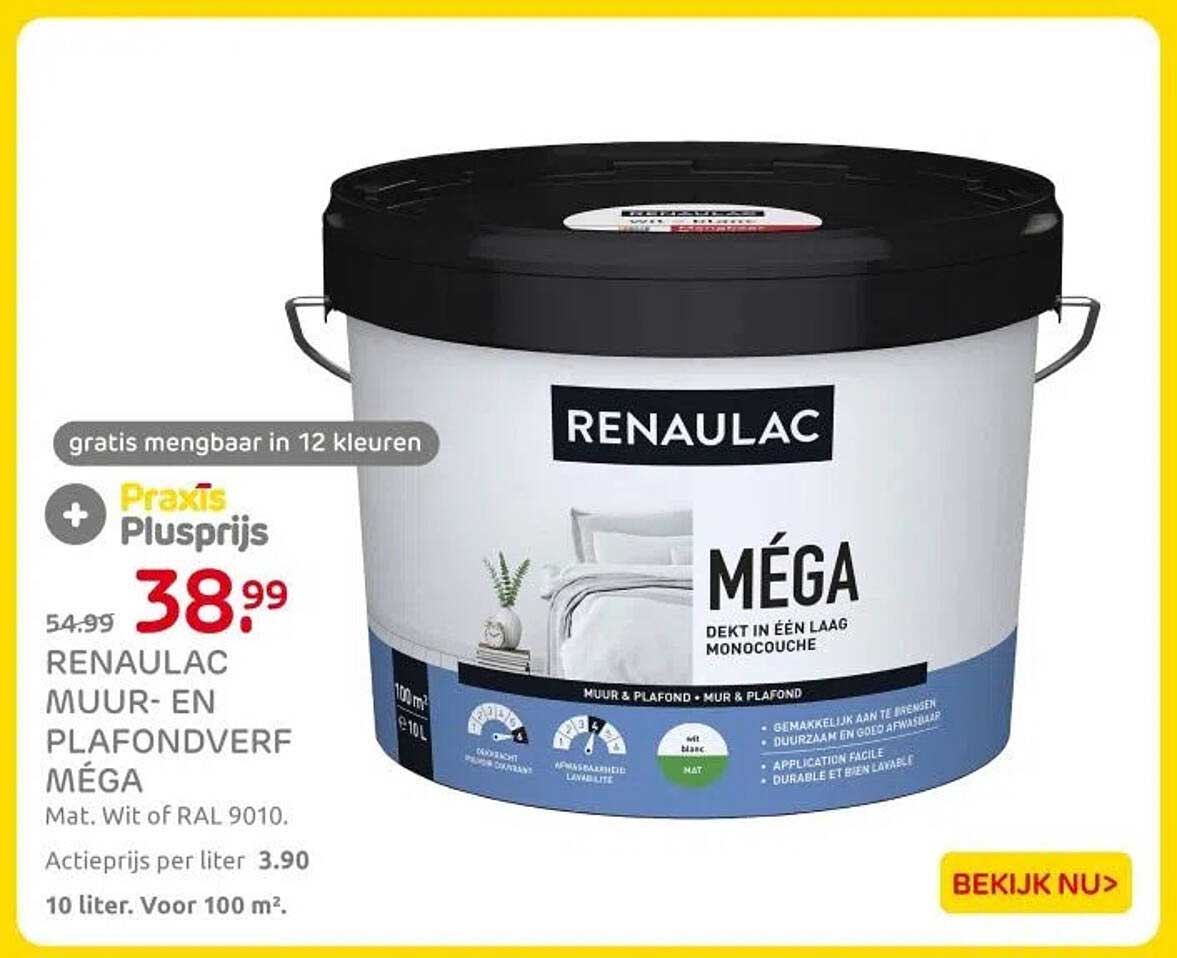RENLAULAC MUR- EN PLAFONDVERF MÉGA