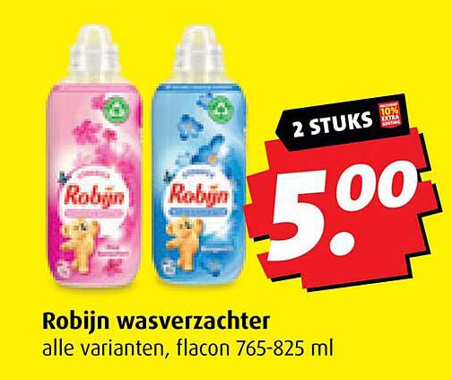 Robijn wasverzachter, alle varianten, flacon 765-825 ml