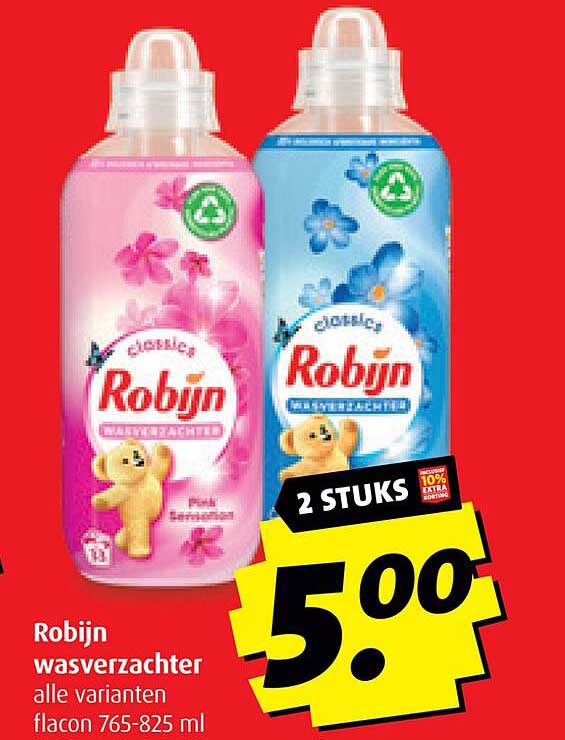 Robijn wasverzachter alle varianten flacon 765-825 ml