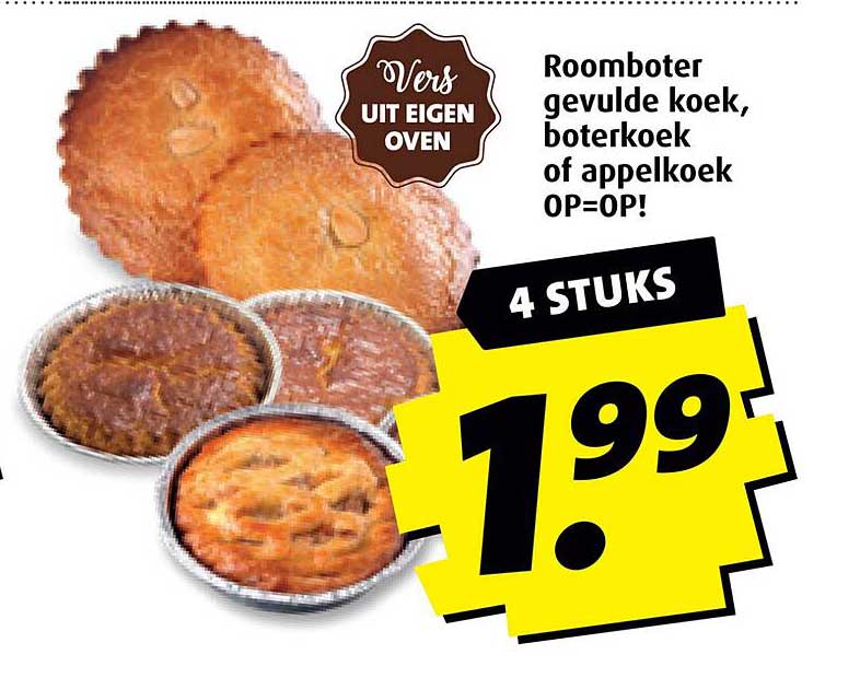 Roomboter gevulde koek, boterskoek of appelkoek OP=OP!