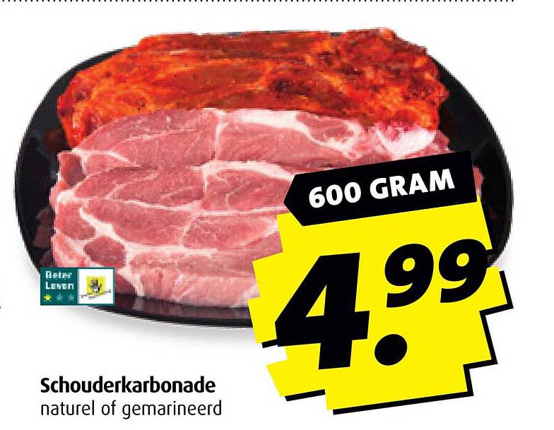Schouderkarbonade natuur of gemarineerd