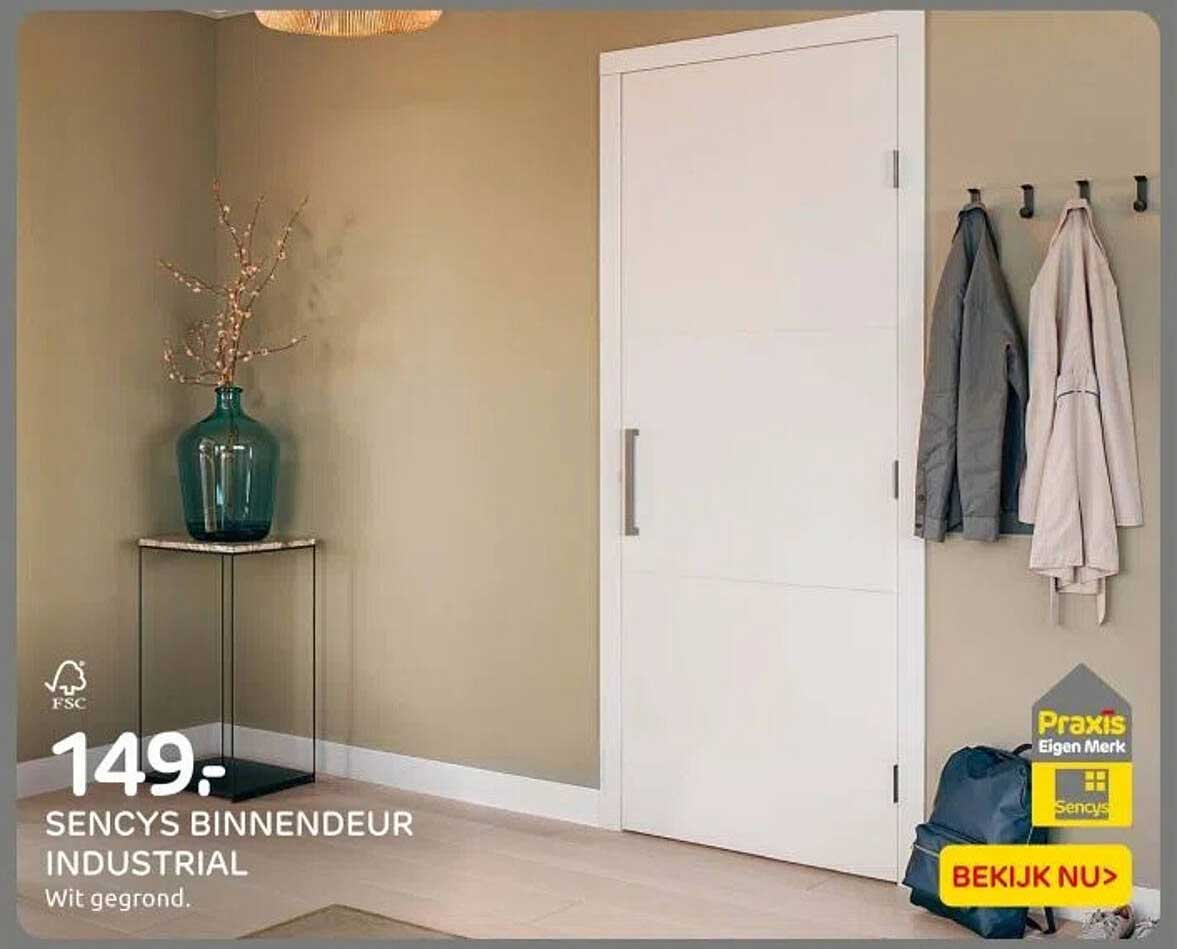 SENCYS BINNENDEUR INDUSTRIAL Wit gegrond.