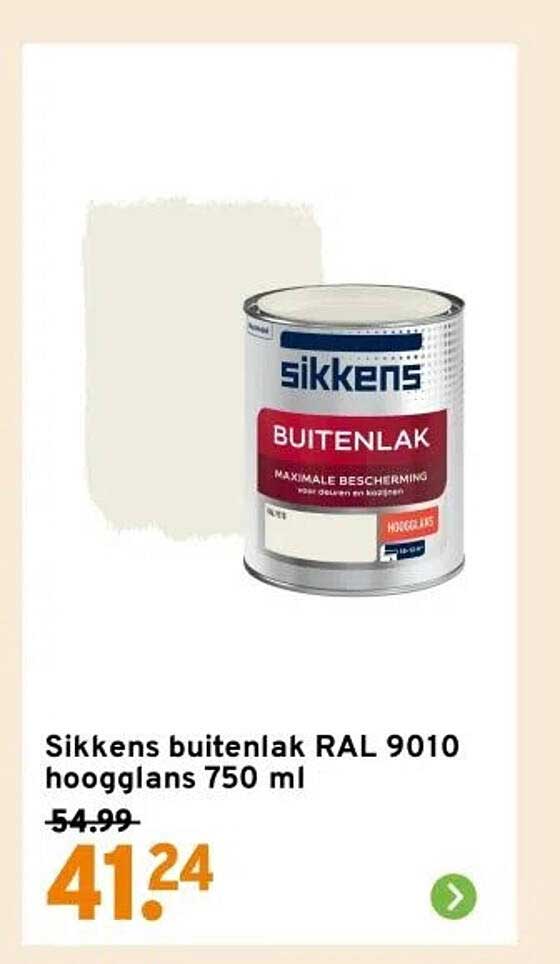 Sikkens buitenlak RAL 9010 hoogglans 750 ml