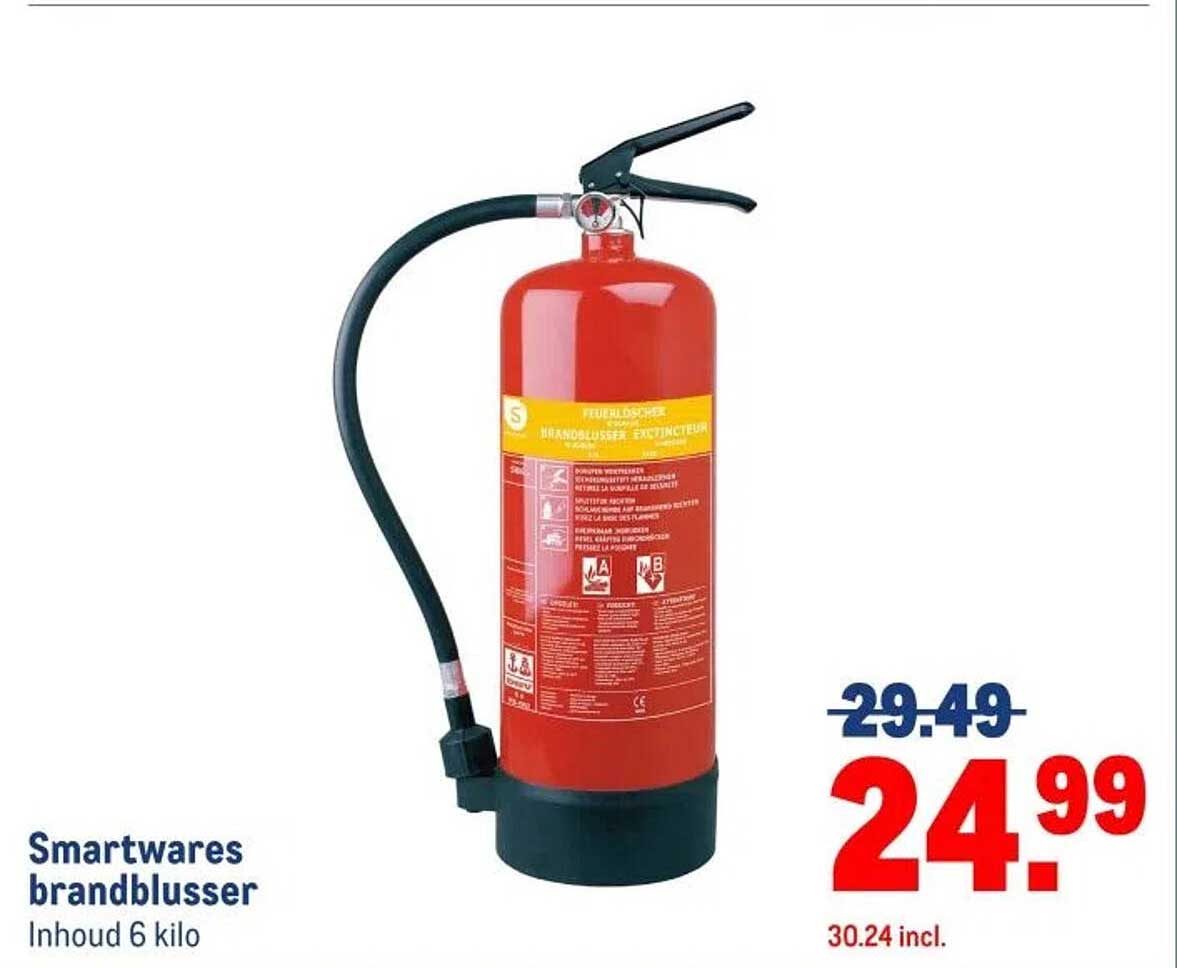 Smartwares brandblusser Inhoud 6 kilo