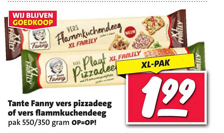 Tante Fanny vers pizzadeeg of vers flammekuchendeeg