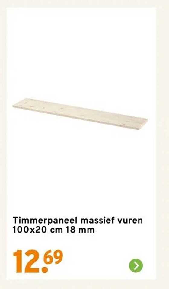 Timmerpaneel massief vuren 100x20 cm 18 mm