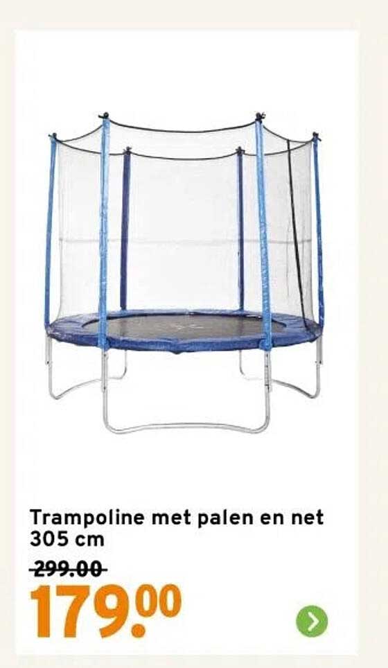 Trampoline met palen en net 305 cm
