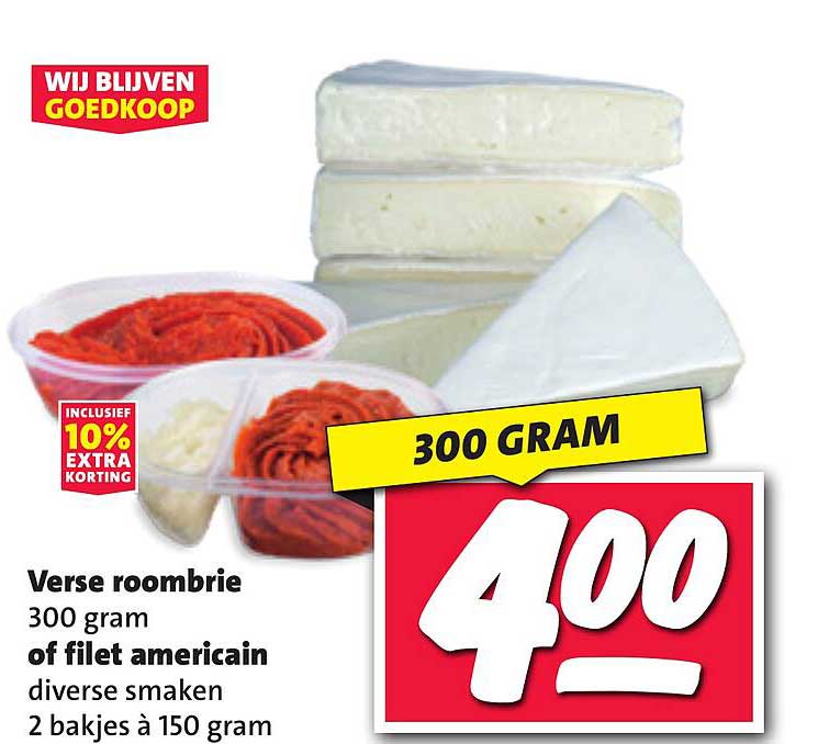 Verse roombrie 300 gram of filet americain diverse smaken