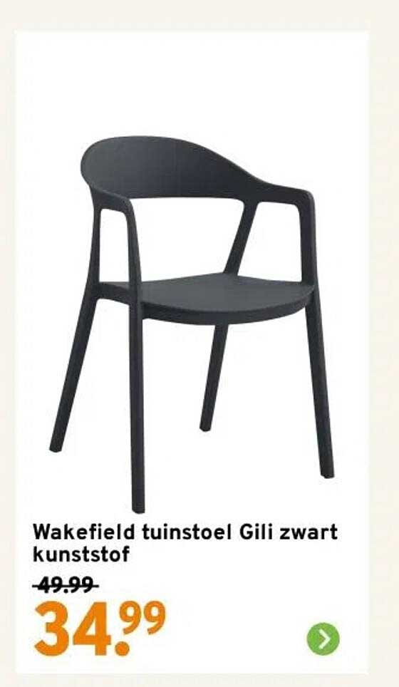 Wakefield tuinstoel Gili zwart kunststof