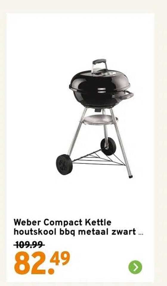 Weber Compact Kettle houtskool bbq metaal zwart