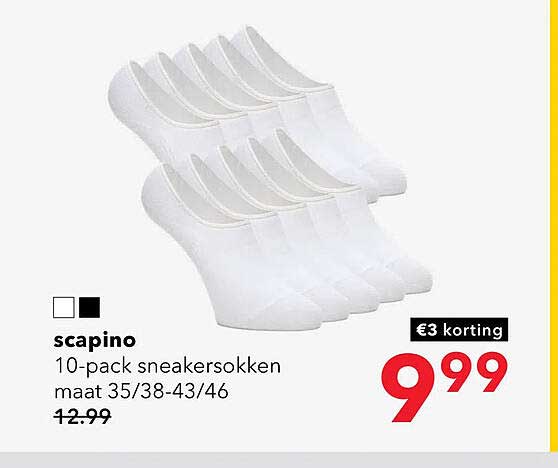 10-pack sneakersokken maat 35/38-43/46