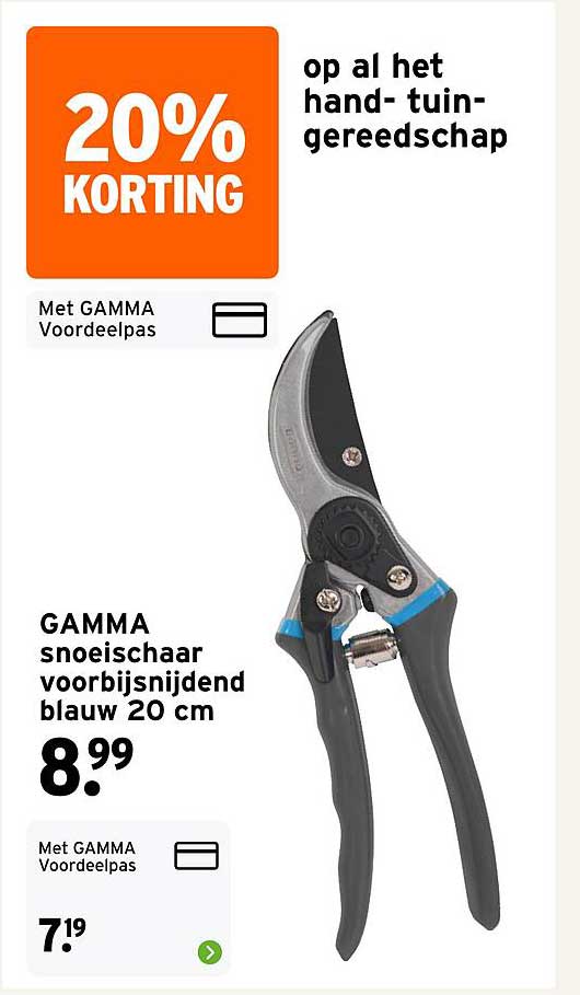 20% korting op al het hand-tuingereedschap