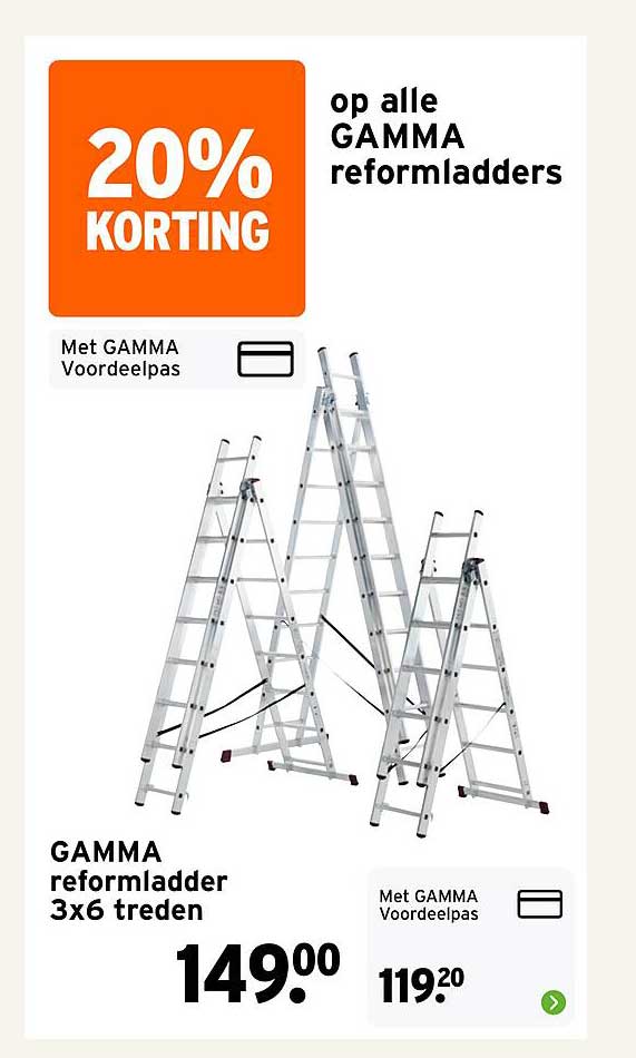20% korting op alle GAMMA reformladders