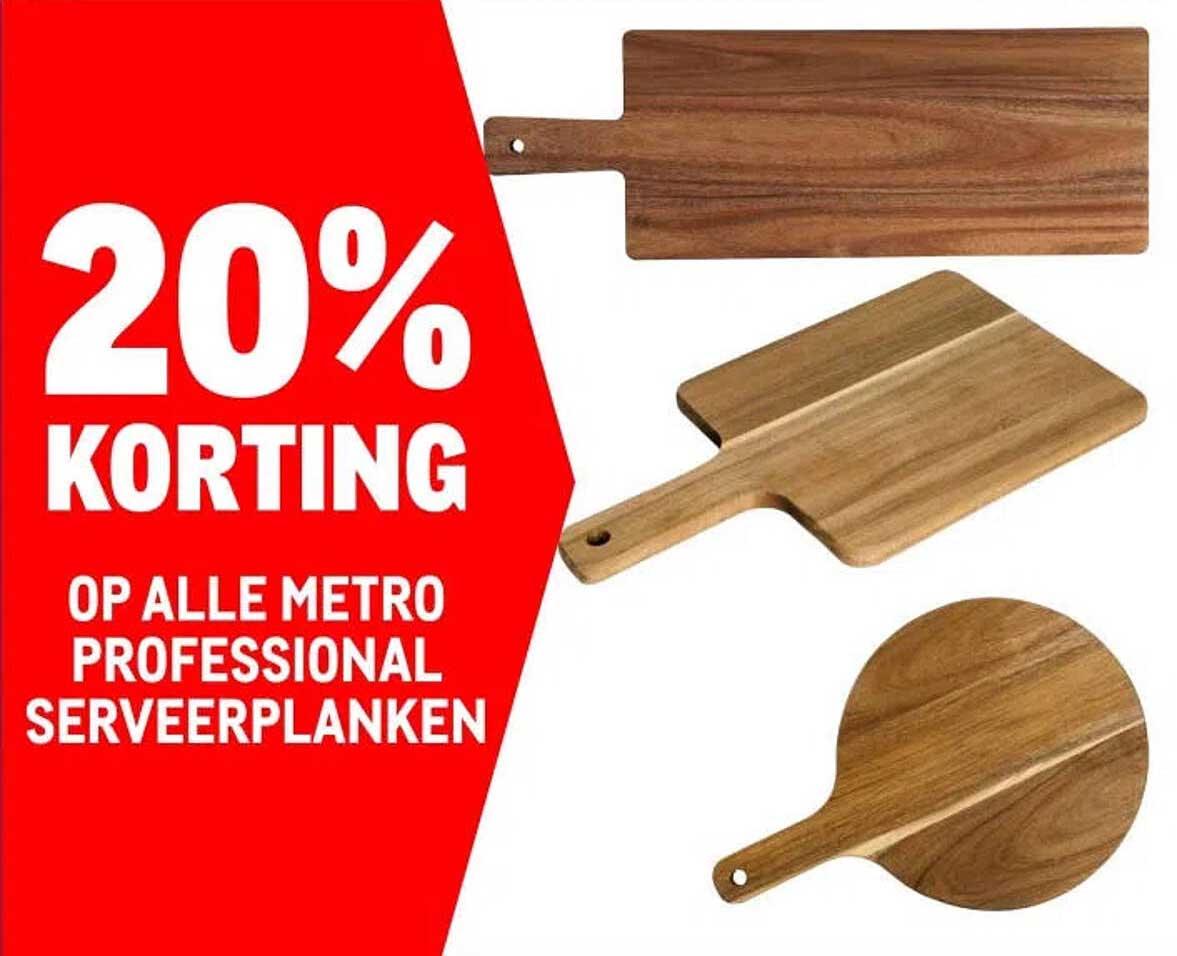 20% KORTING OP ALLE METRO PROFESSIONAL SERVEERPLANKEN