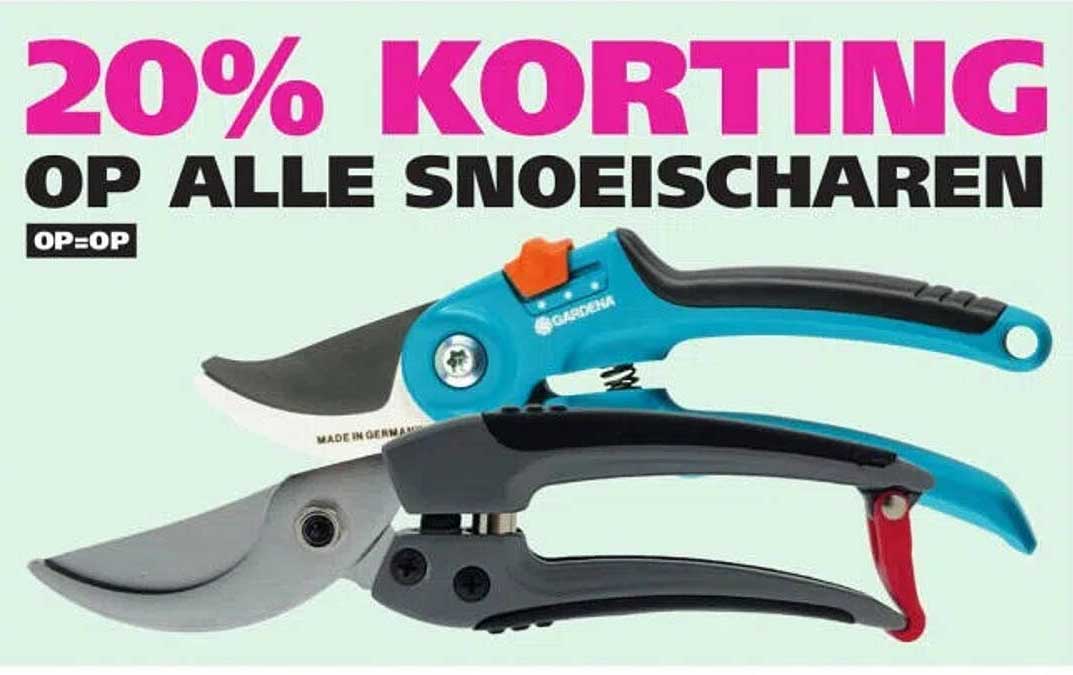 20% KORTING OP ALLE SNOEISCHAREN OP=OP