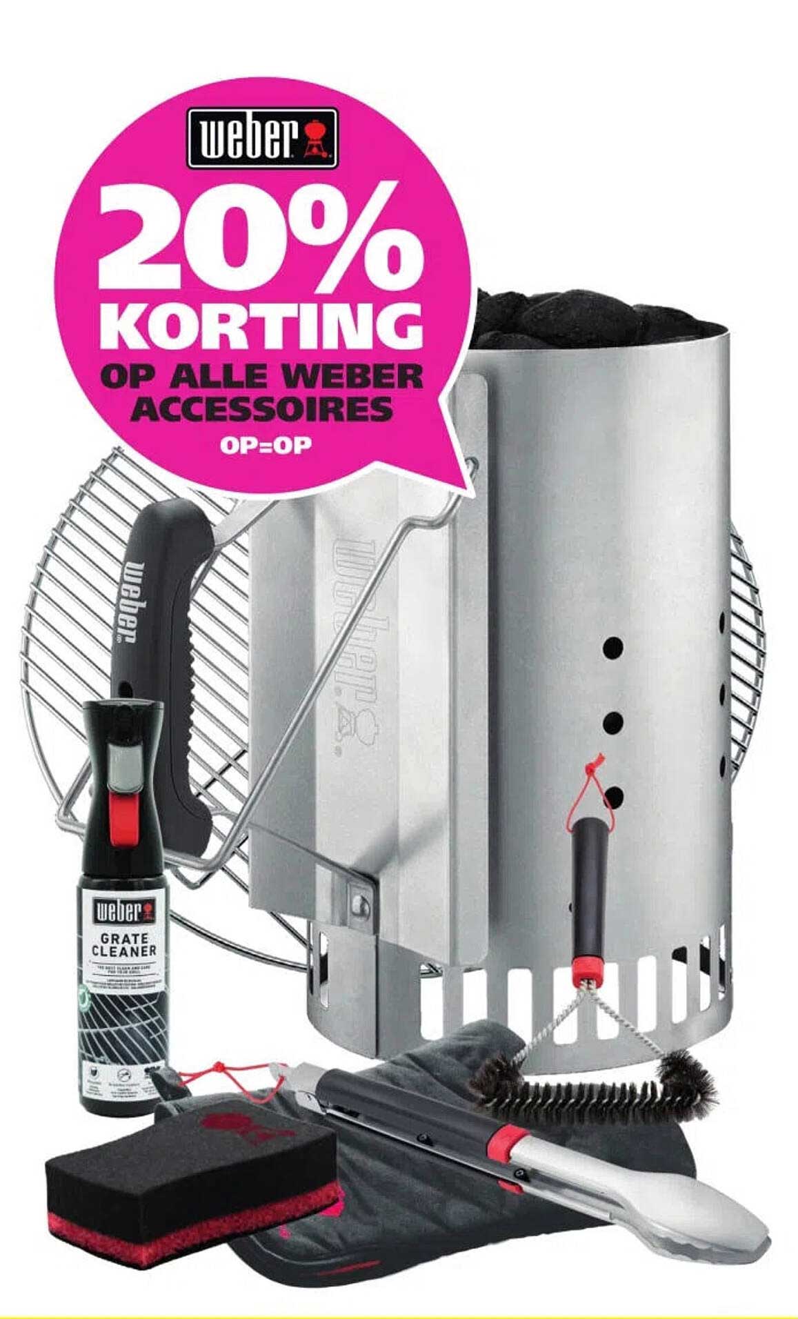 20% korting op alle Weber accessoires op=op