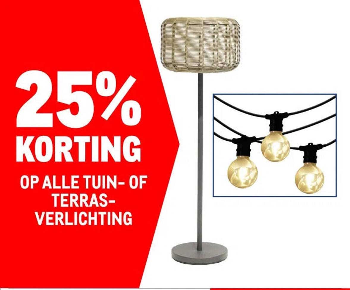 25% KORTING OP ALLE TUIN- OF TERRAS-VERLICHTING