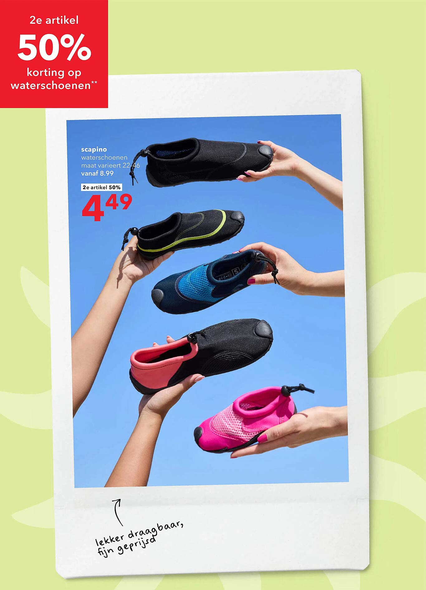 2e artikel 50% korting op waterschoenen