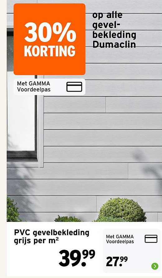 30% KORTING op alle gevelbekleding Dumaclin