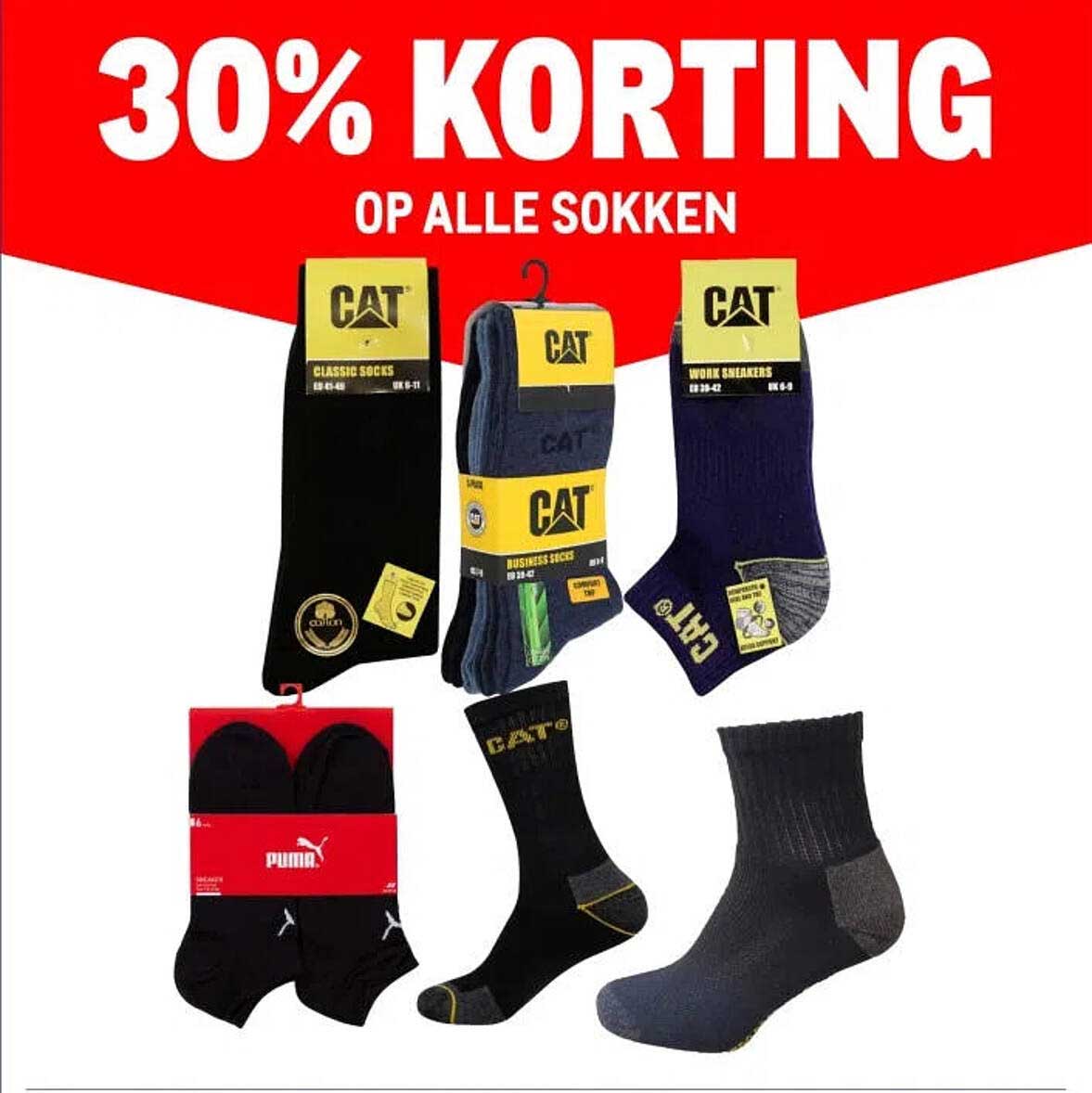 30% KORTING OP ALLE SOKKEN