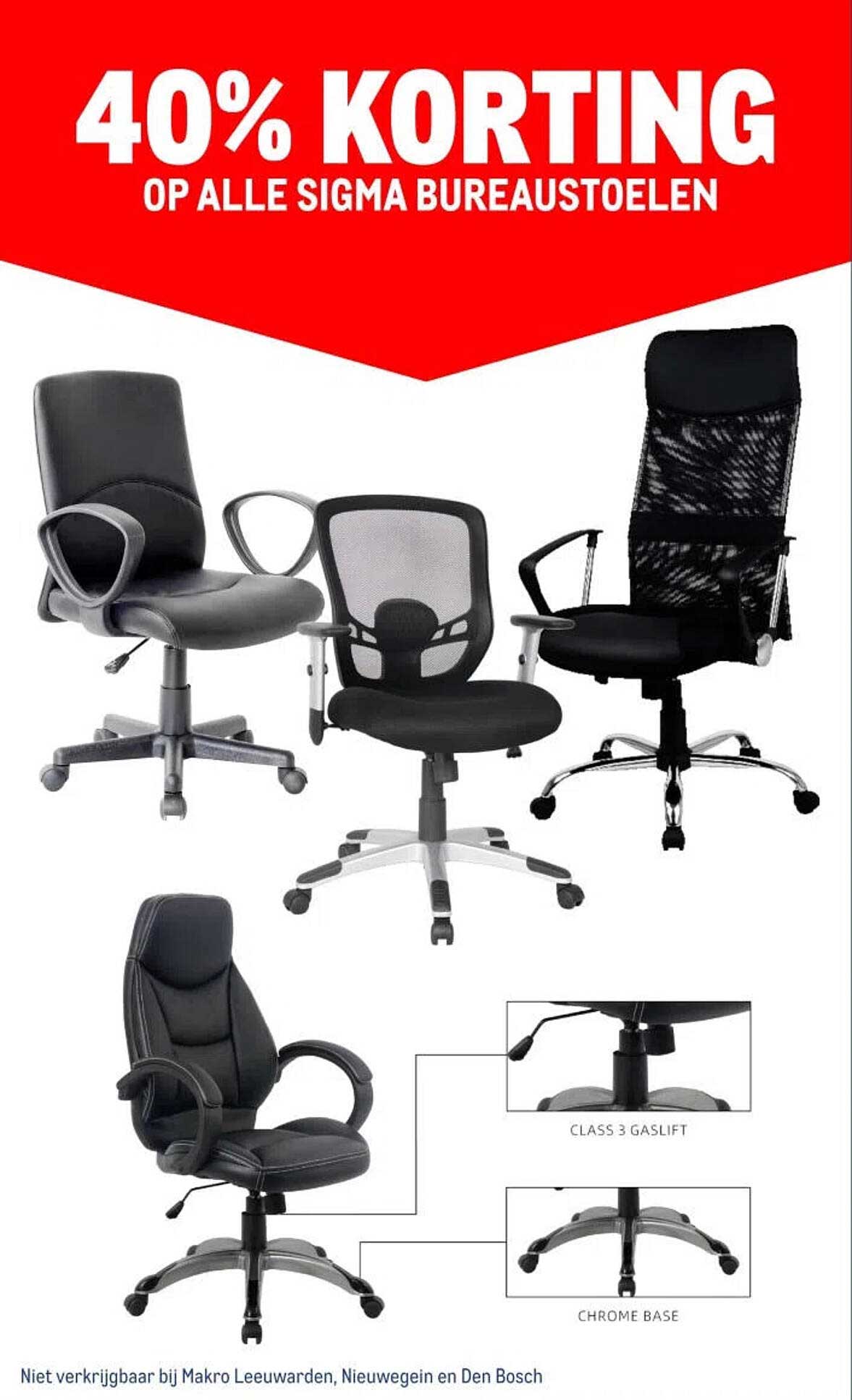 40% KORTING OP ALLE SIGMA BUREAUSTOELEN