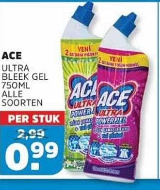 ACE ULTRA BLEEK GEL 750ML ALLE SOORTEN PER STUK