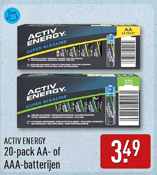 ACTIV ENERGY 20-pack AA- of AAA-batterijen