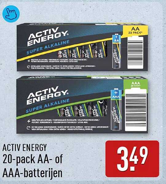 ACTIV ENERGY 20-pack AA- of AAA-batterijen