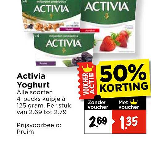 Activia Yoghurt 50% KORTING