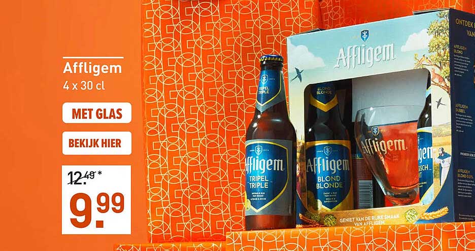 Affligem 4 x 30 cl MET GLAS