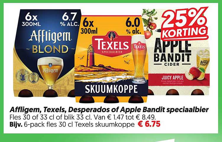 Affligem, Texels, Desperados of Apple Bandit speciaalbier