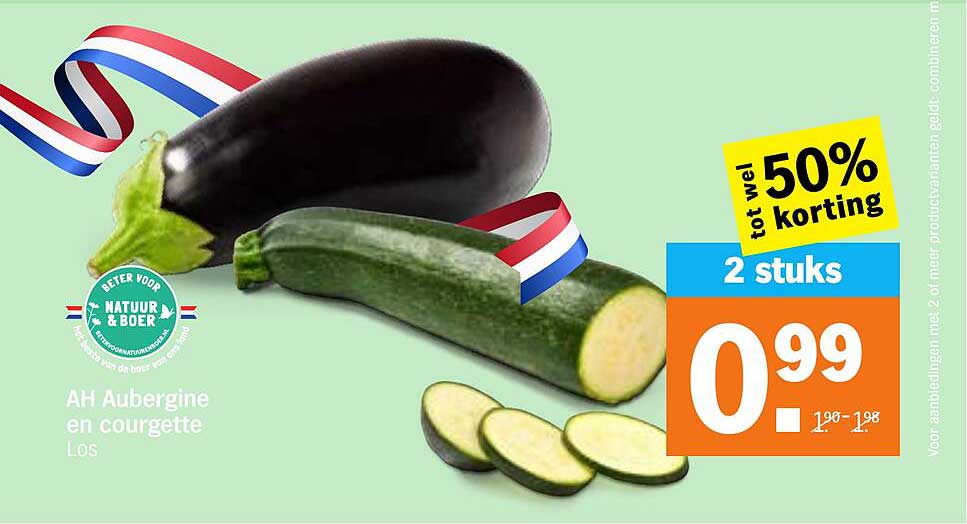 AH Aubergine en courgette Los 2 stuks tot wel 50% korting