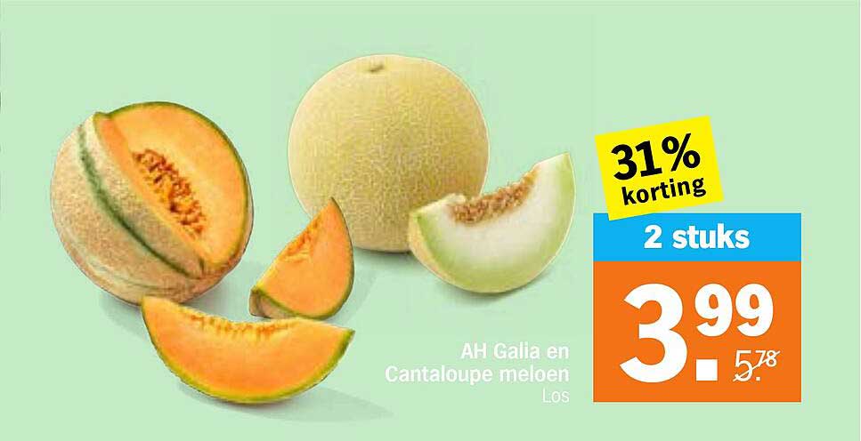 AH Galia en Cantaloupe meloen los 31% korting 2 stuks