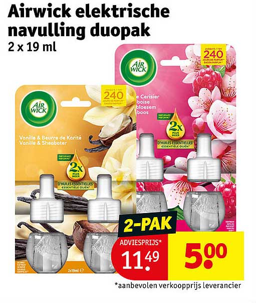 Airwick elektrische navulling duopak 2 x 19 ml 2-PAK