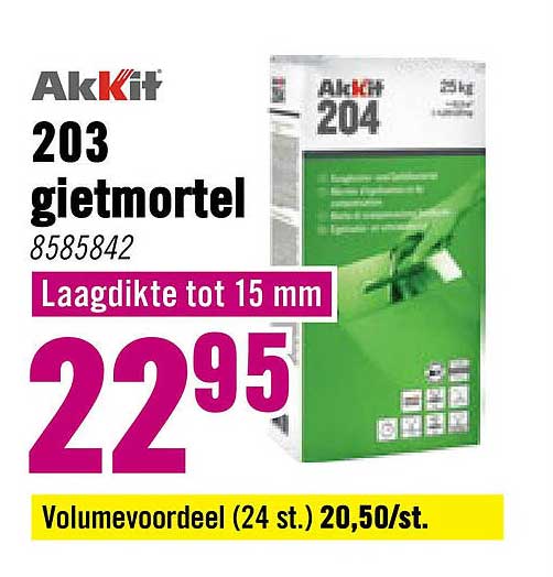 AkKit 203 gietmortel Laagdikte tot 15 mm