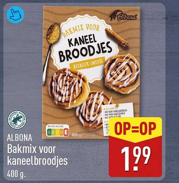ALBONA Bakmix voor kaneelbroodjes 400 g. OP=OP